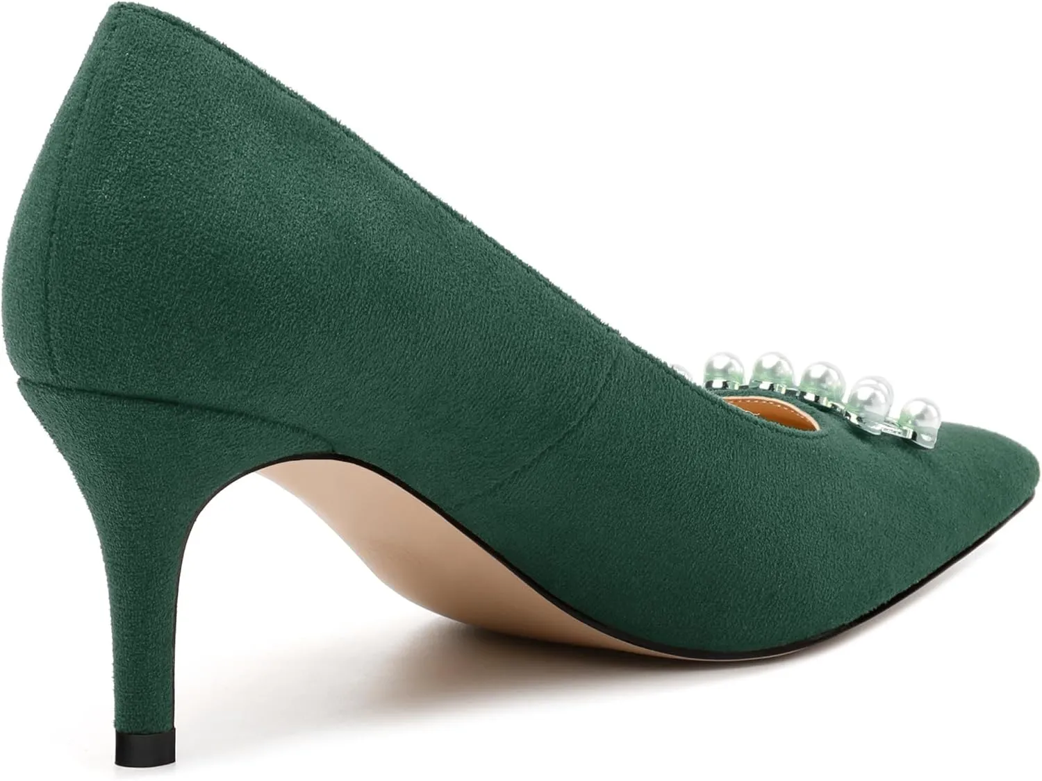 Women's Pearl Heels Pumps, Fashion Pointed Toe High Stiletto Heels Wedding Prom Dress Shoes for Women
