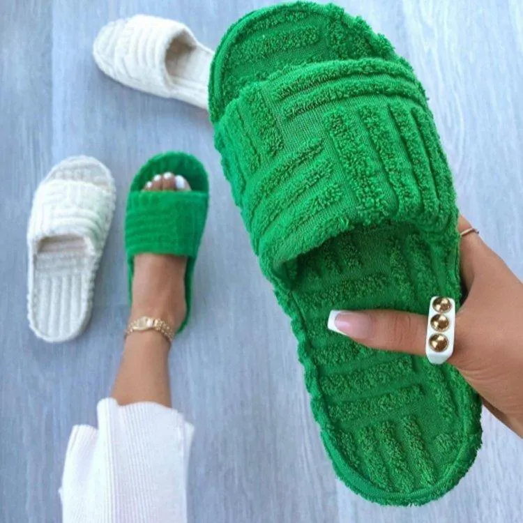 Women's Peep Toe Thick Slippers