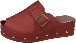 Women's Platform Wedge Sandals Chunky Heel Fish Mouth Platform Sandals Anti-Slip & Wear-Resistant Shoes Locking Design Walking Sandal Slip on Mules and Clogs