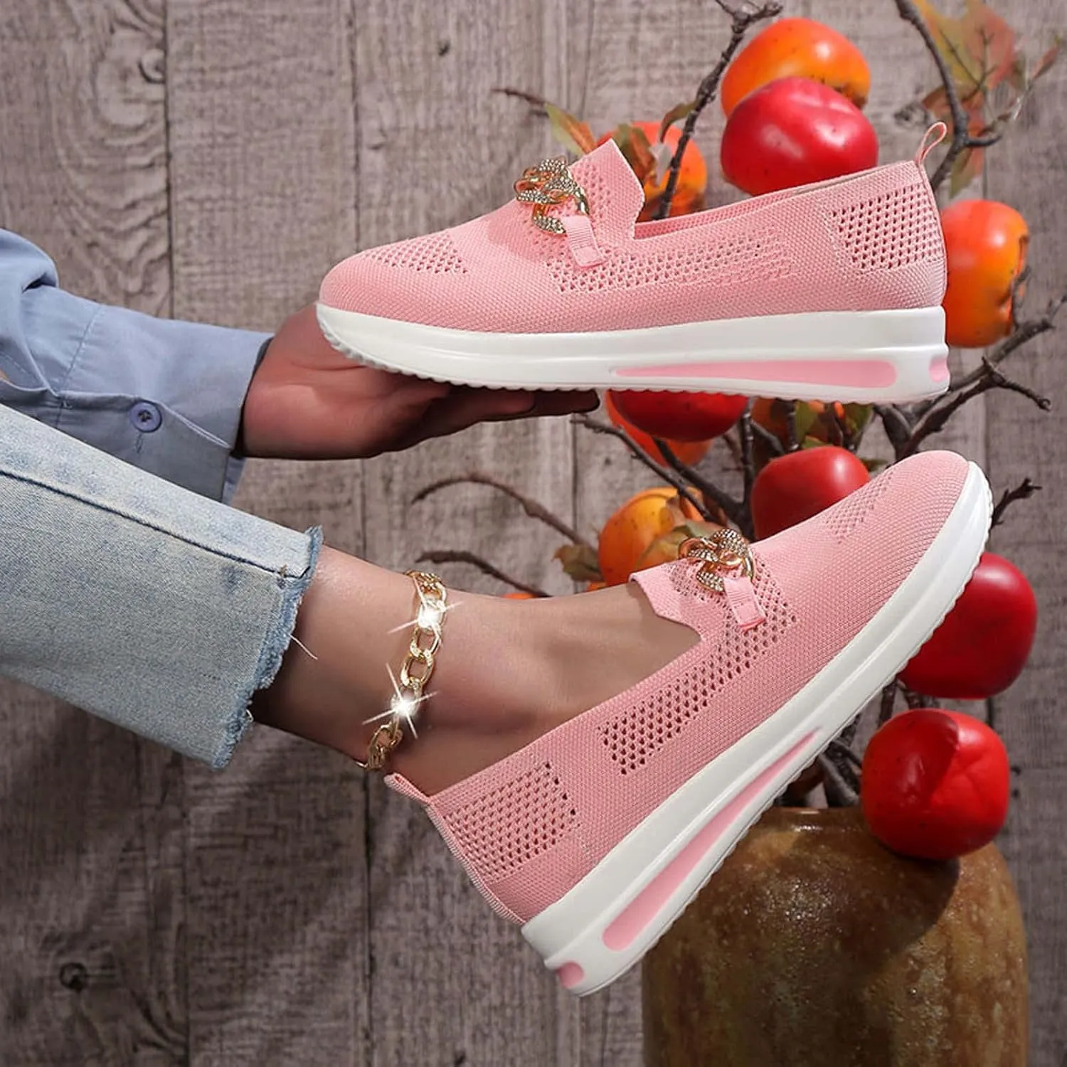 Womens Slip on Sneakers Comfy Orthopedic Shoe Athletic Wide Width Sneaker Arch Support Shoes Casual Running Hiking Workout Footwear
