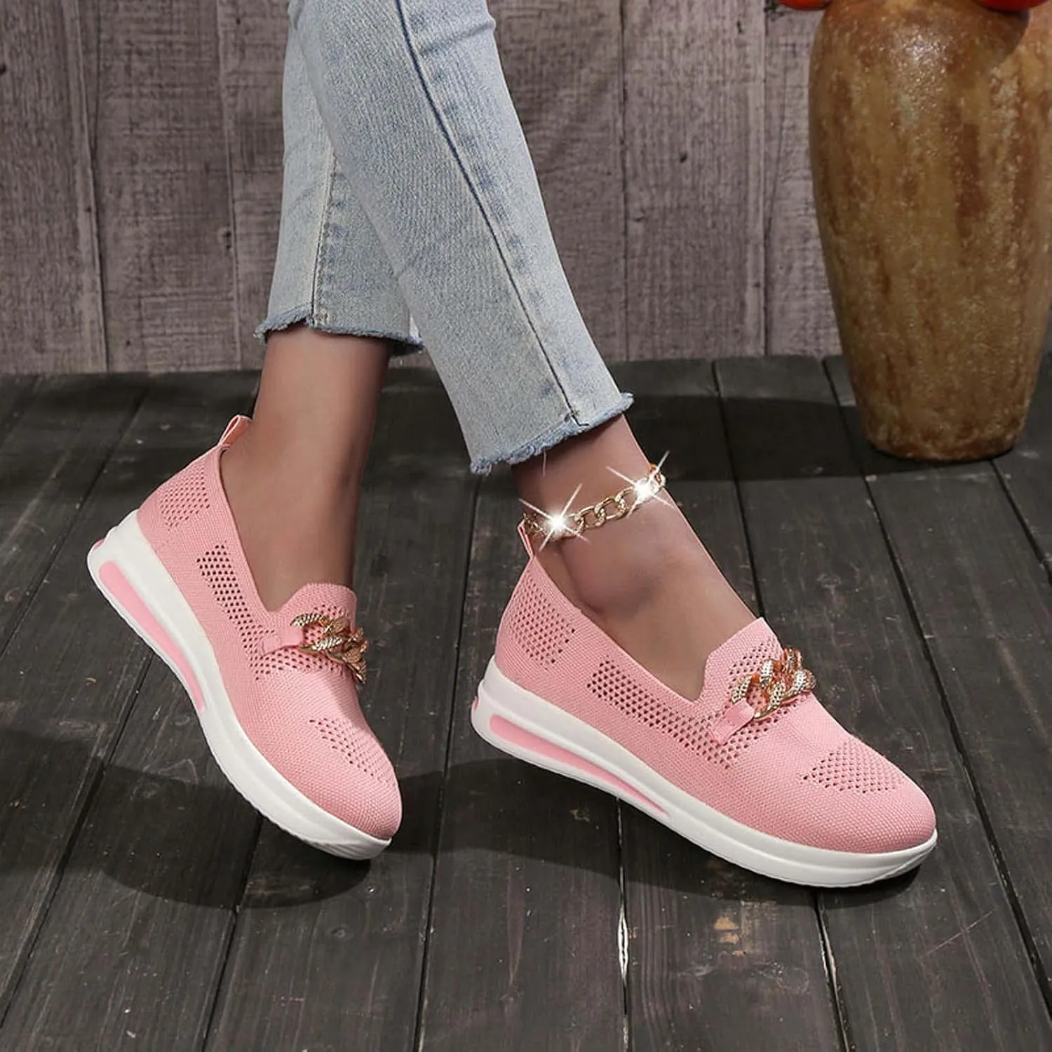 Womens Slip on Sneakers Comfy Orthopedic Shoe Athletic Wide Width Sneaker Arch Support Shoes Casual Running Hiking Workout Footwear