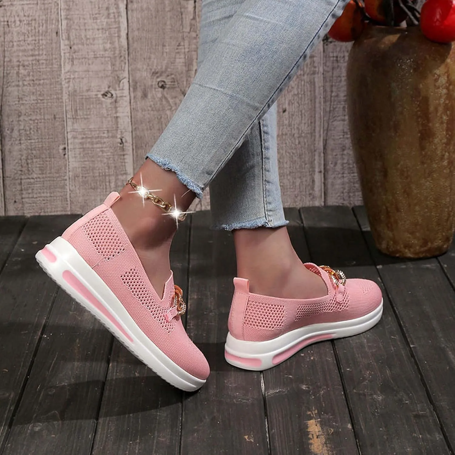 Womens Slip on Sneakers Comfy Orthopedic Shoe Athletic Wide Width Sneaker Arch Support Shoes Casual Running Hiking Workout Footwear