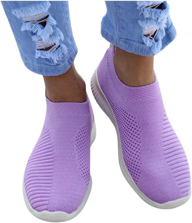 Womens Slip On Walking Shoes Non Slip Running Shoes Running Shoes for Women Mesh Men Casual Shoes White Sneakers White Tennis Shoe Cross Trainer Shoe