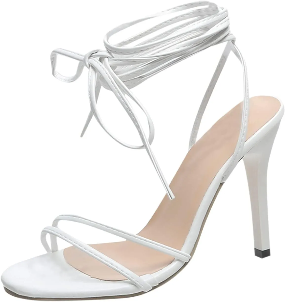 Women's Strappy Lace Up Slingback Open Toe Heeled Sandals Open Toe High Heels Wedding Birthday Party Shoes