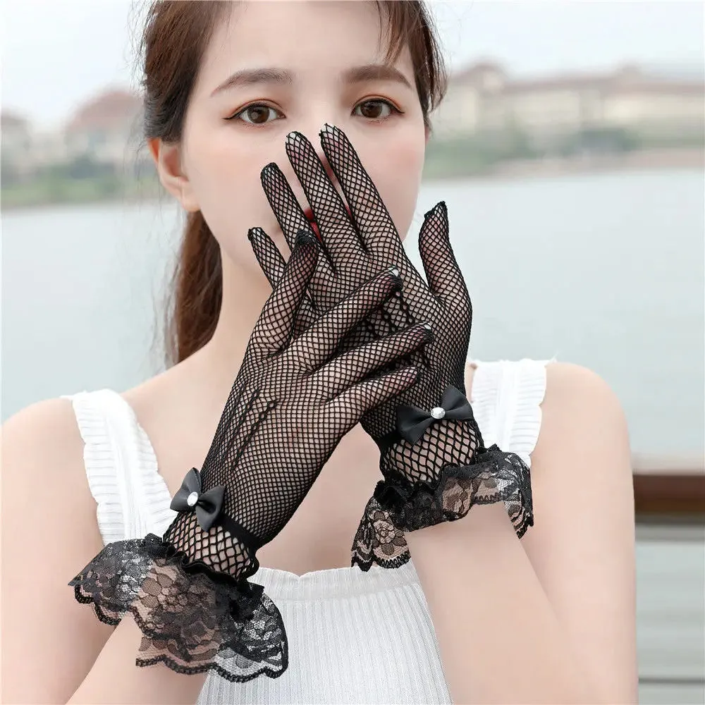 Women’s UV-Proof Driving Gloves – Thin Fishnet Mesh