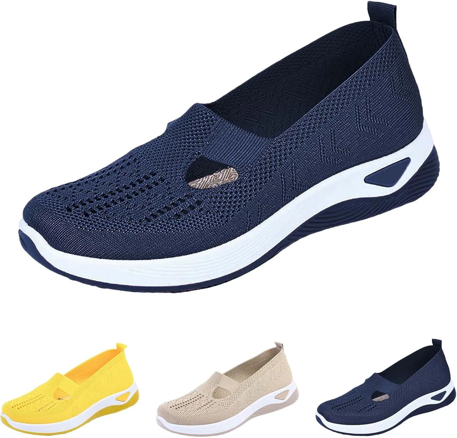 Women's Woven Orthopedic Breathable Soft Shoes Mens Running Shoes Sports Women Shoes Casual Waterproof Sneakers White Tennis Shoe White Loafers