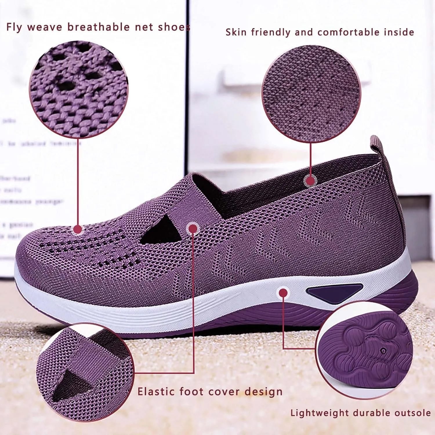 Women's Woven Orthopedic Breathable Soft Shoes Mens Running Shoes Sports Women Shoes Casual Waterproof Sneakers White Tennis Shoe White Loafers