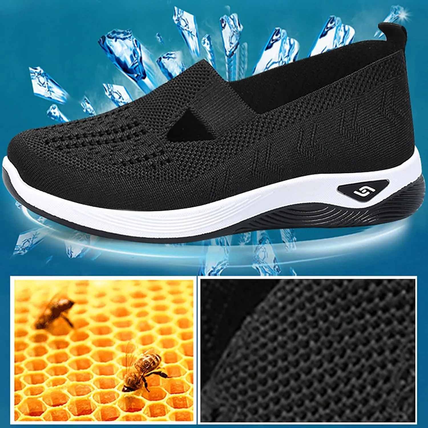 Women's Woven Orthopedic Breathable Soft Shoes Mens Running Shoes Sports Women Shoes Casual Waterproof Sneakers White Tennis Shoe White Loafers