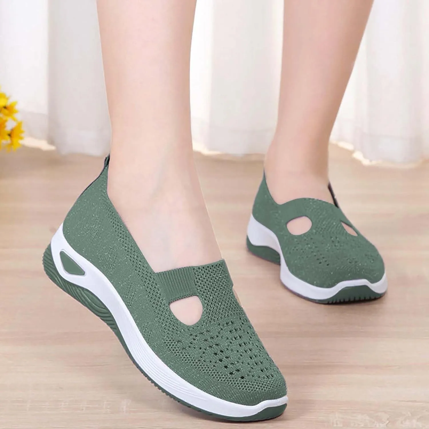 Women's Woven Orthopedic Breathable Soft Shoes Mens Running Shoes Sports Women Shoes Casual Waterproof Sneakers White Tennis Shoe White Loafers