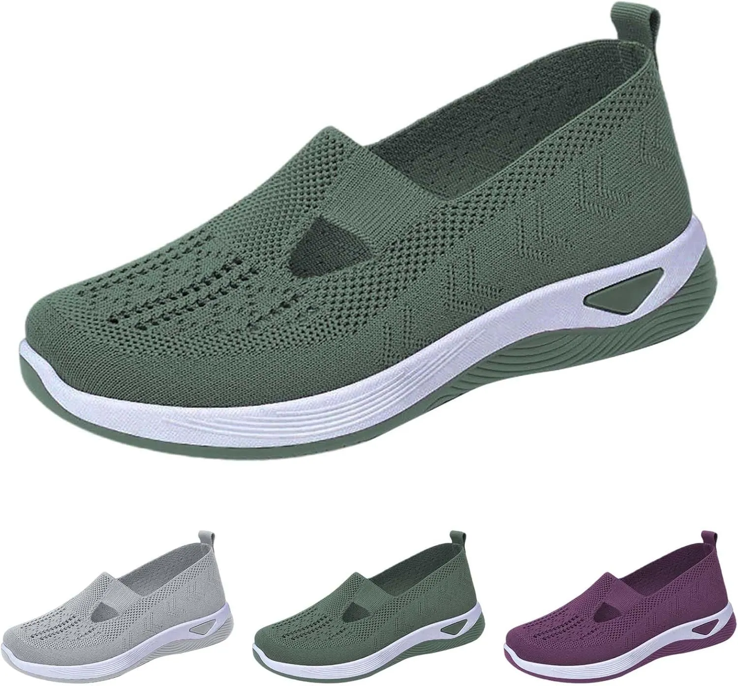 Women's Woven Orthopedic Breathable Soft Shoes Mens Running Shoes Sports Women Shoes Casual Waterproof Sneakers White Tennis Shoe White Loafers