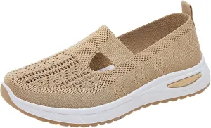 Women's Woven Orthopedic Breathable Soft Shoes Non Slip Work Shoes Women Flat Feet Women Shoes Casual Fashion Sneakers White Tennis Shoe White Loafers