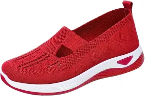 Women's Woven Orthopedic Breathable Soft Shoes Running Shoes for Women Wide Feet White Casual Shoes White Platform Sneakers Waterproof Tennis Shoe Trainers Shoe