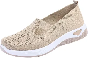 Women's Woven Orthopedic Breathable Soft Shoes Running Shoes for Women Wide Feet White Casual Shoes White Platform Sneakers Waterproof Tennis Shoe Trainers Shoe