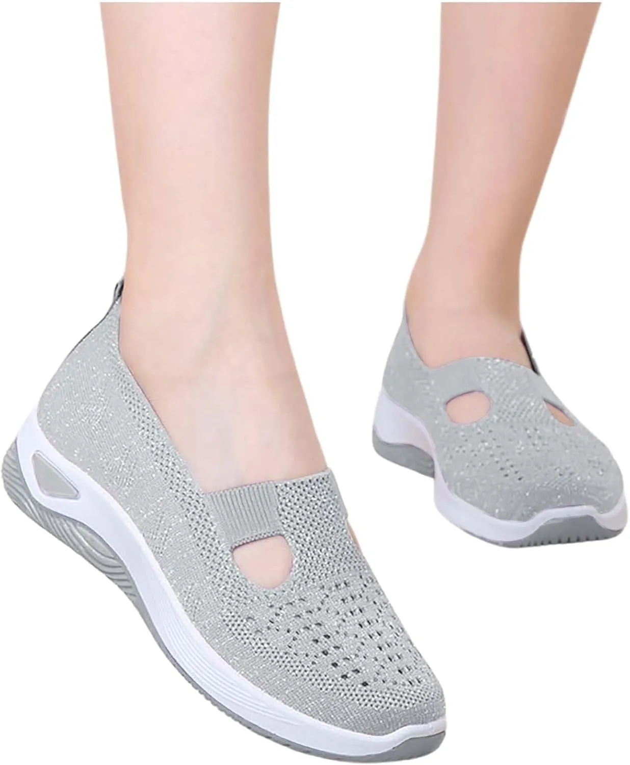 Women's Woven Orthopedic Breathable Soft Shoes Womens Tennis Shoes Casual Women Shoes Casual White Platform Sneakers White Tennis Shoe Cross Trainer Shoe