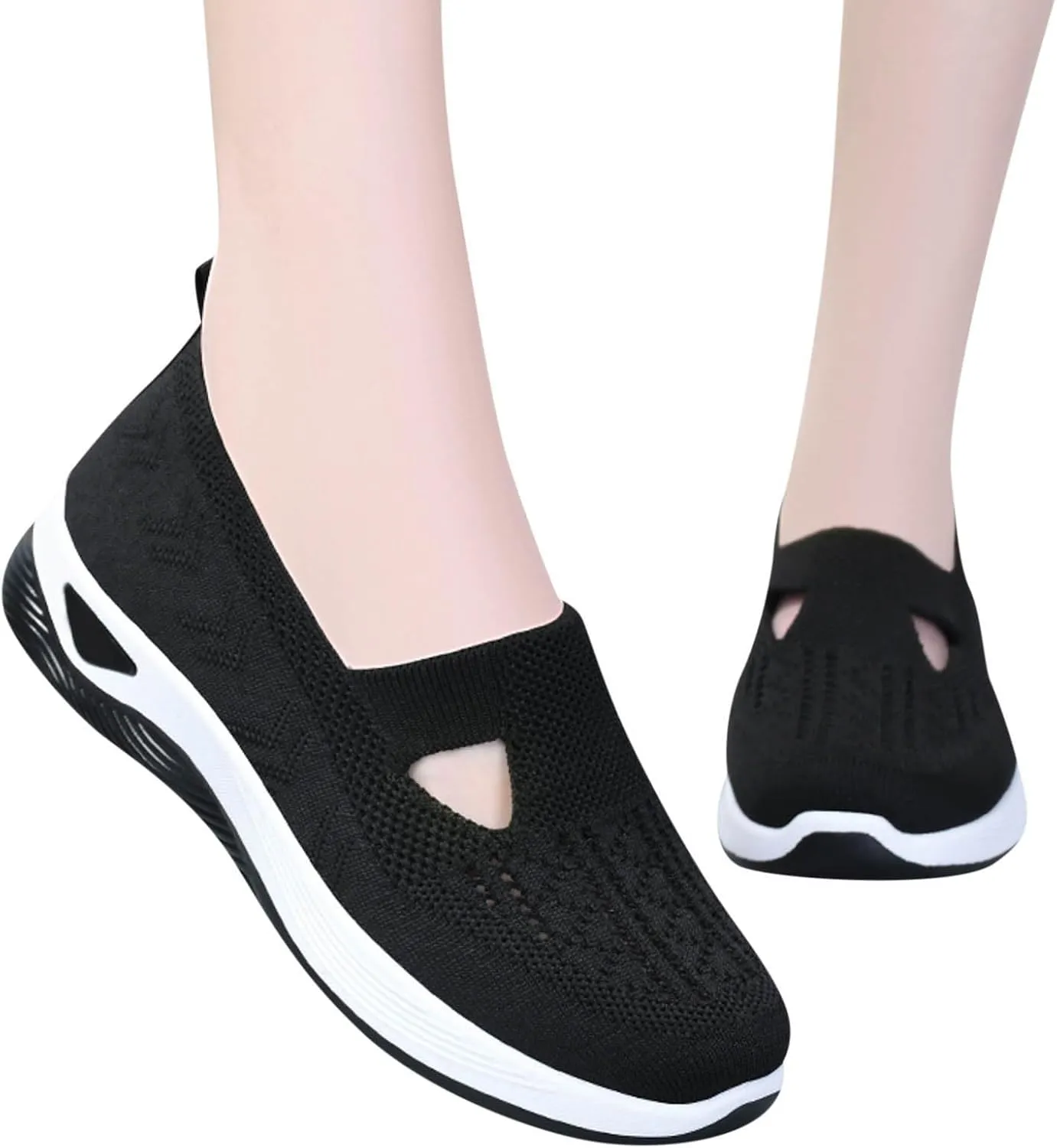 Women's Woven Orthopedic Breathable Soft Shoes Womens Tennis Shoes Casual Women Shoes Casual White Platform Sneakers White Tennis Shoe Cross Trainer Shoe