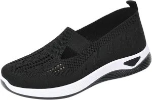Women's Woven Orthopedic Breathable Soft Shoes Womens Tennis Shoes Casual Women Shoes Casual White Platform Sneakers White Tennis Shoe Cross Trainer Shoe