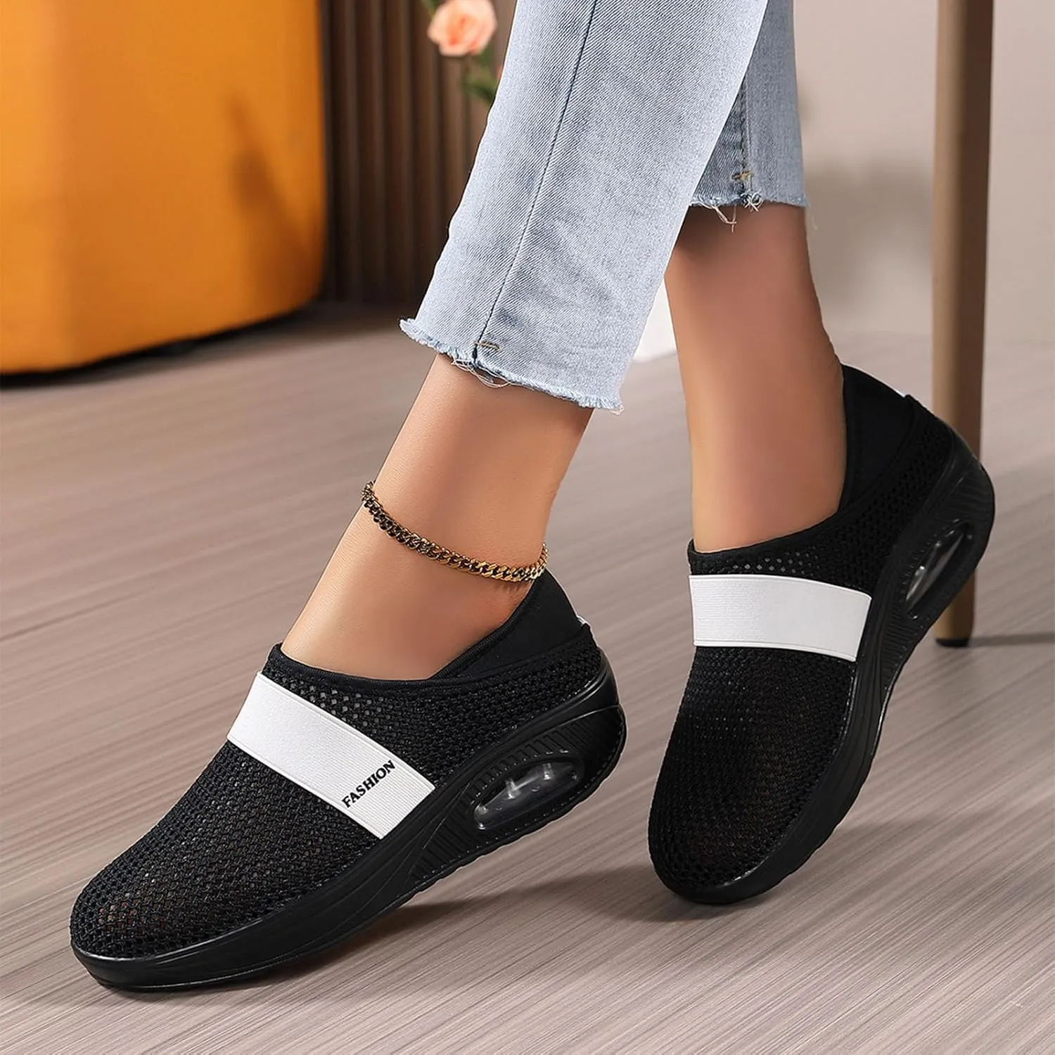 Workout Athletic Sport Shoes for Men Slip On Lightweight Breathable Fashion Sneaker Business Formal Dress Shoes