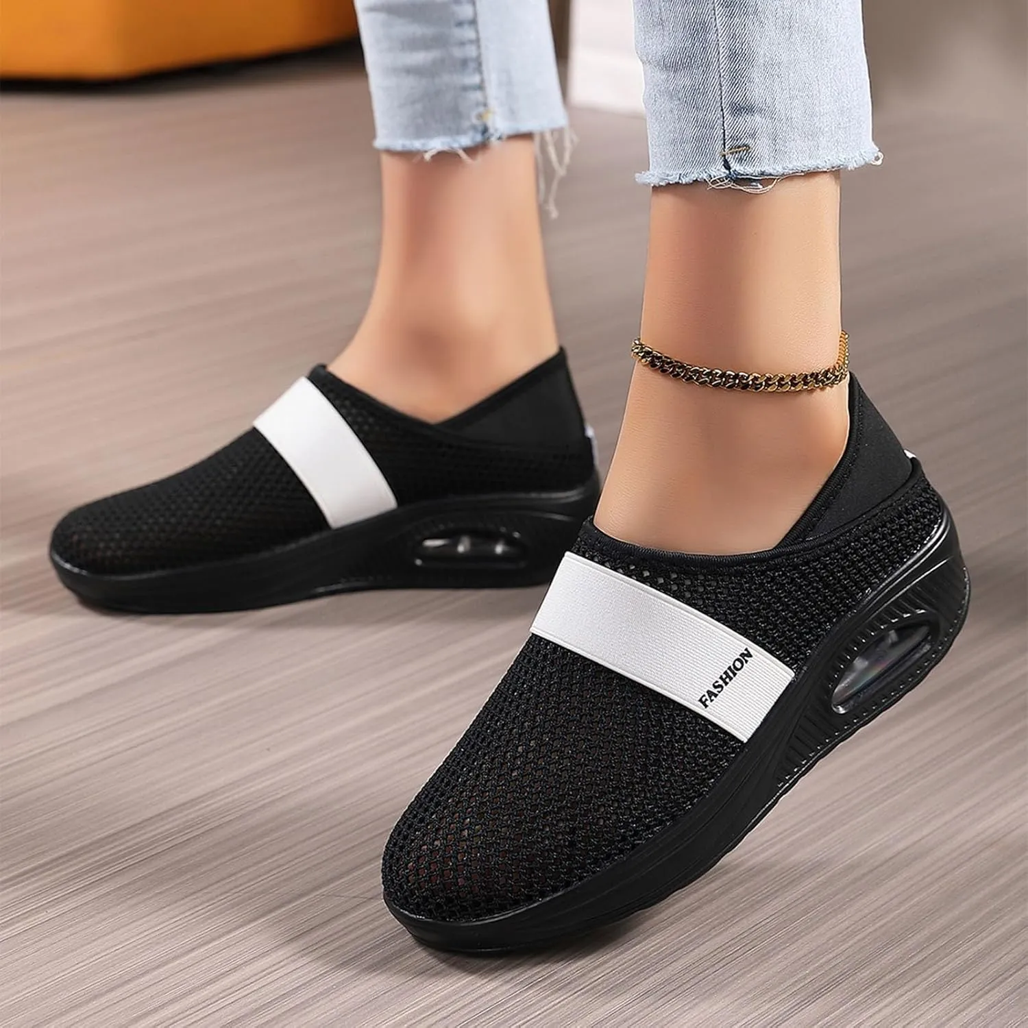 Workout Athletic Sport Shoes for Men Slip On Lightweight Breathable Fashion Sneaker Business Formal Dress Shoes