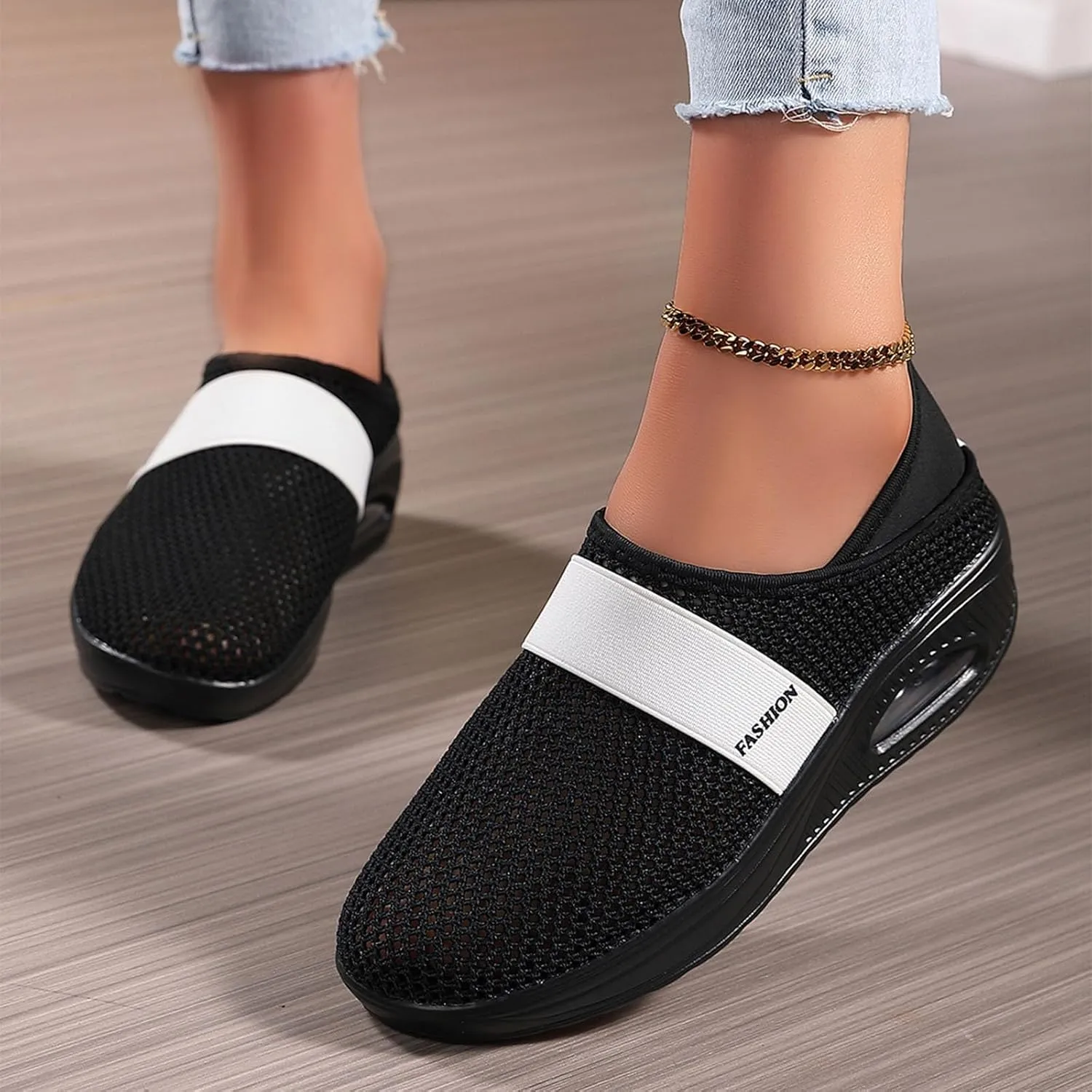Workout Athletic Sport Shoes for Men Slip On Lightweight Breathable Fashion Sneaker Business Formal Dress Shoes