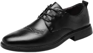 YZABEL Men's Classic Pointed Toe Lace Up Oxford Shoes, Stylish Flat Low Top Business Casual Shoes, Lightweight and Comfortable for Daily Commuting Activity