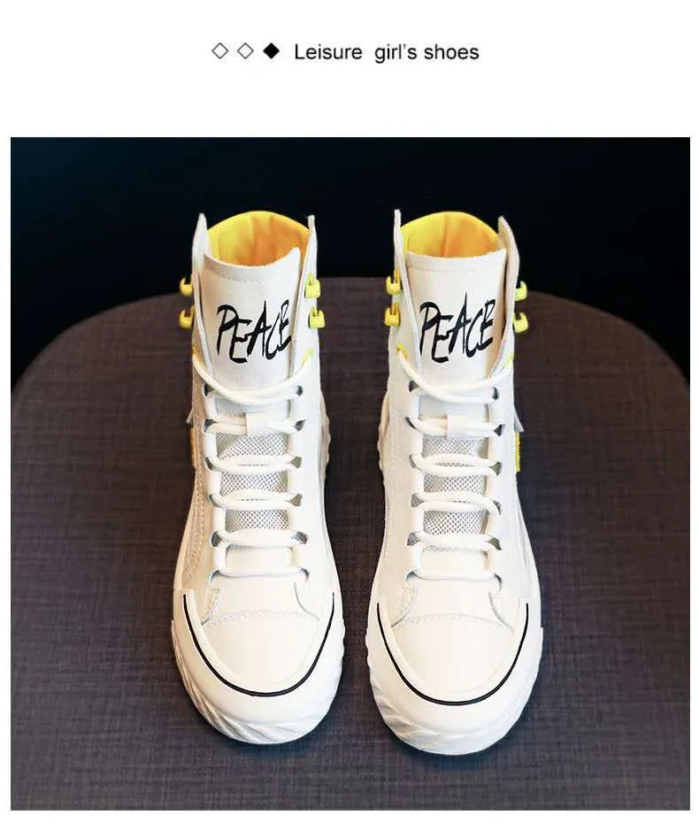 ZANPACE 2021 Platform Women's Sneakers Spring Canvas Lace-Up Vulcanized Shoes Summer Breathable White Casual Women's Sport Shoes